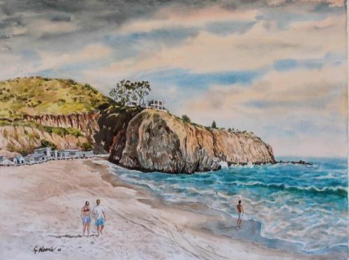 El Morro at Crystal cove, 2003, Watercolor, 18x24